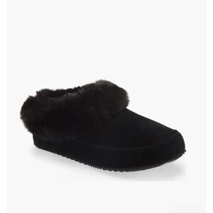 Sorel Go Coffee Run Faux Fur Slippers size 8 Black